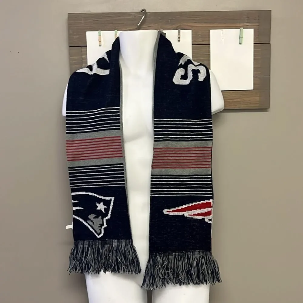 FOCO New England Patriots Winter Reversible Unisex Acrylic Scarf w/ Tassels-OSFM