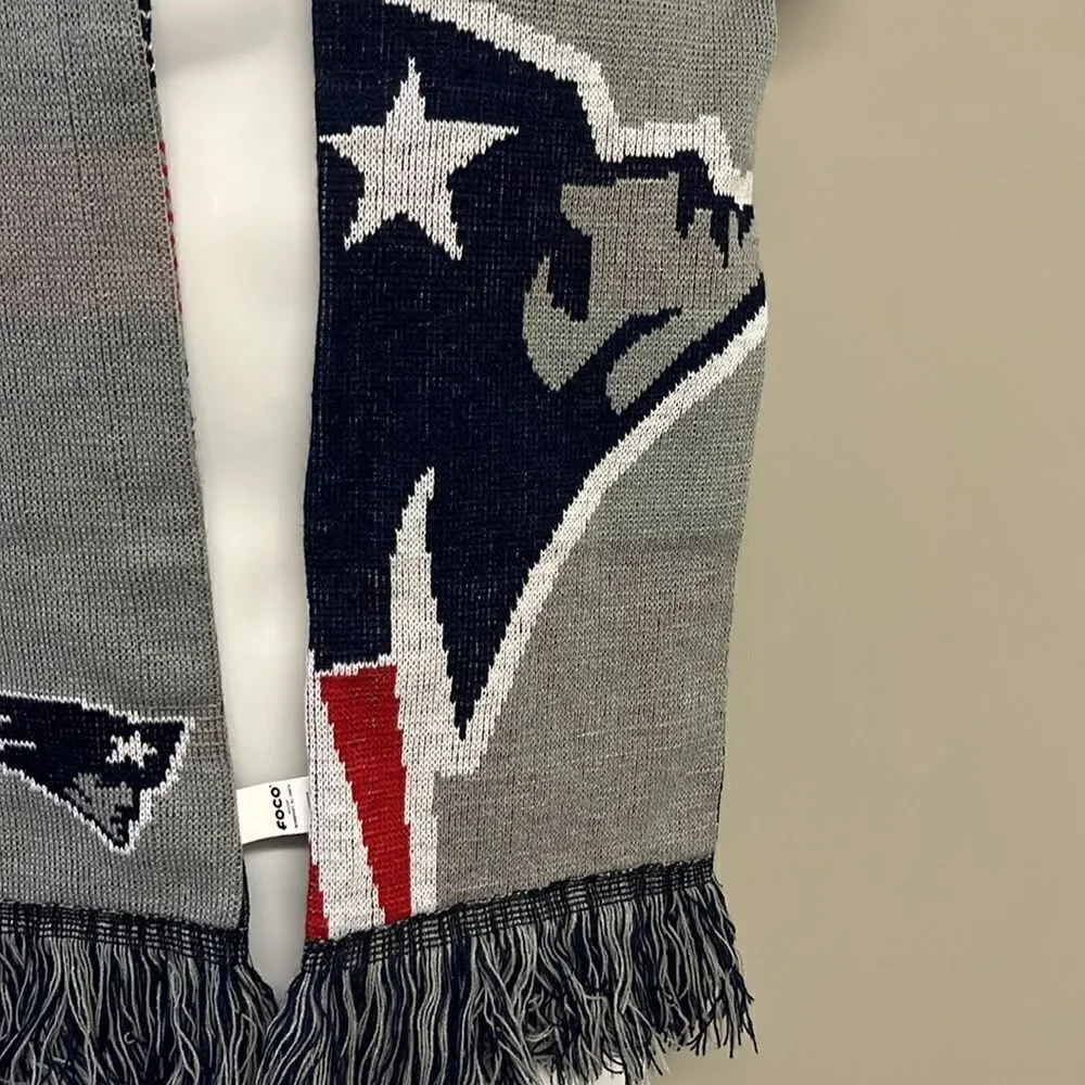 FOCO New England Patriots Winter Reversible Unisex Acrylic Scarf w/ Tassels-OSFM