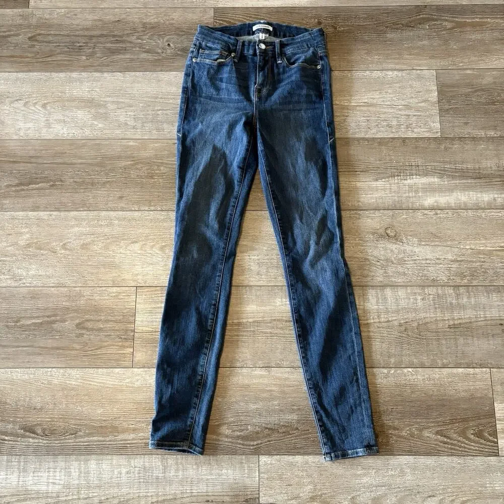 Good American Good Legs Skinny Jeans Women 2/26 Dark Wash Mid Rise Stretch Denim