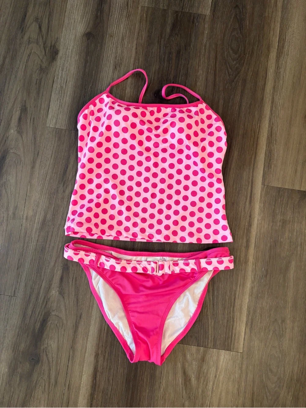 Jag Pink Polka Dot Tankini Set