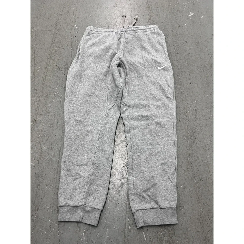 Nike Sweatpants Men's Large Heather‎ Gray Logo Fleece Lined Tapered Leg Running