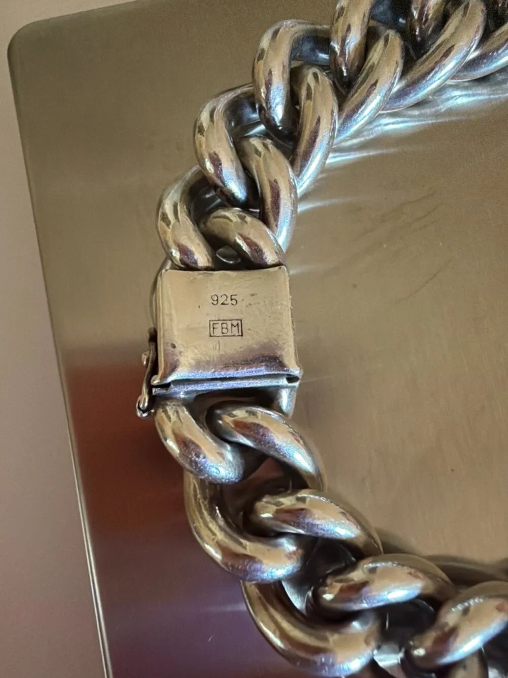 Solid Silver .925 Friedrich Binder(FBM) Germany Curb Link Bracelet | 4.54 oz