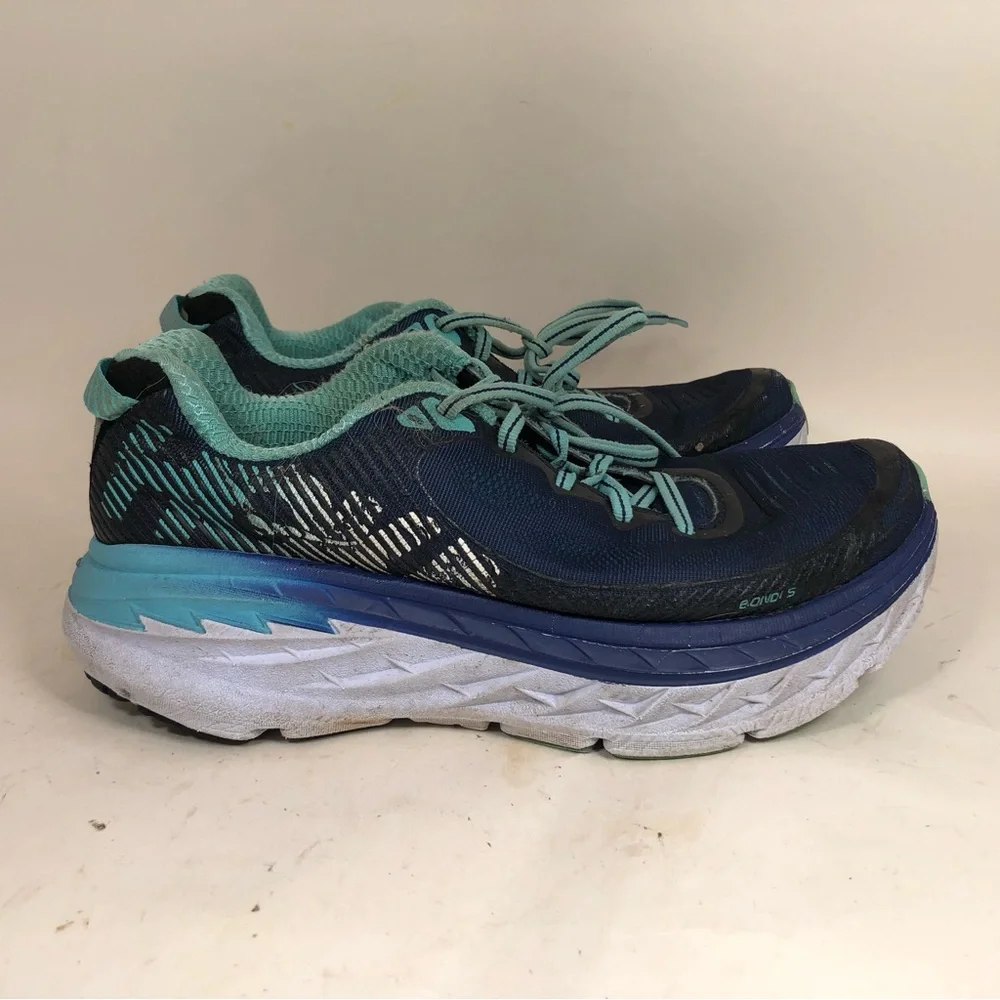 Hoka One One Women’s Bondi 5 Blue Running Shoes Sneakers 1014759 MBBRD Size 7