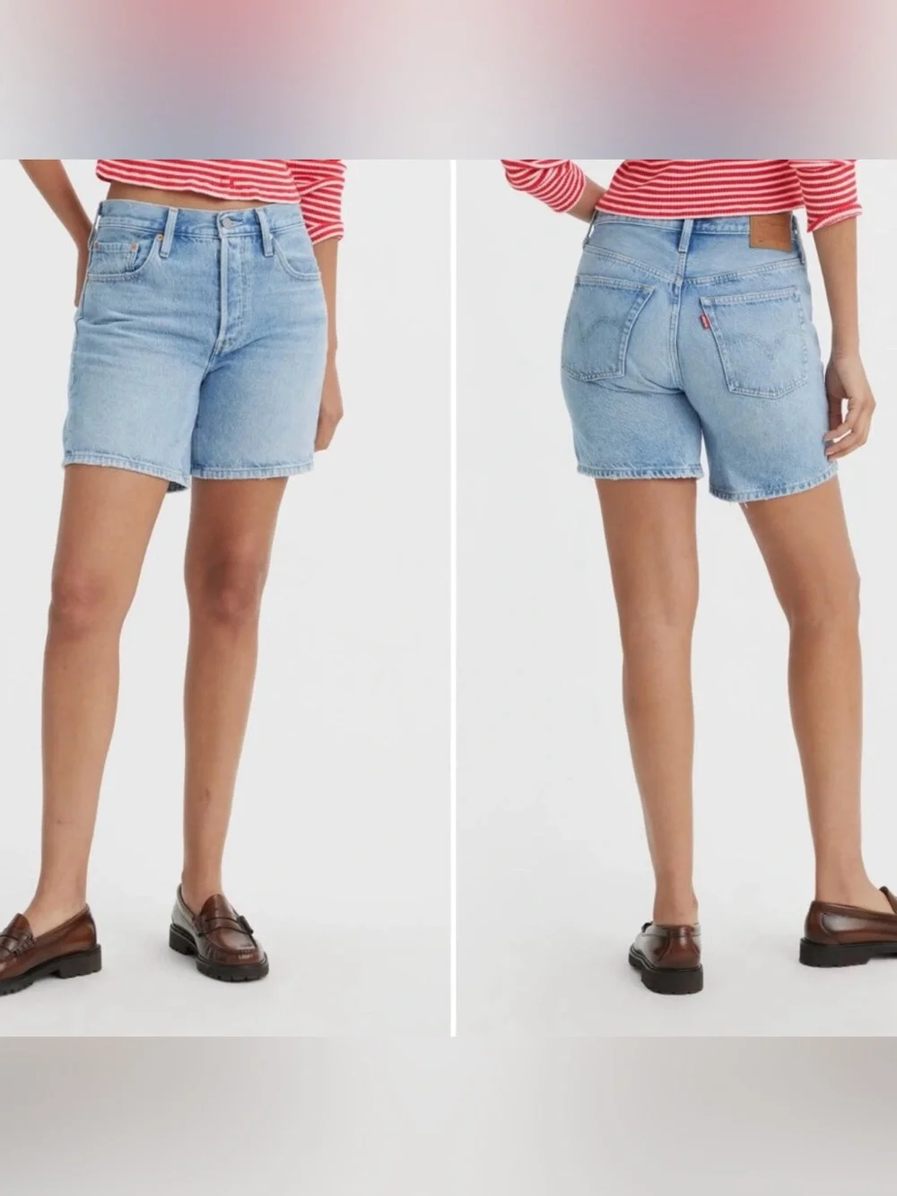 NWT Levi's 501 High Waist Mid Thigh Denim Shorts Size 33 in Luxor Last
