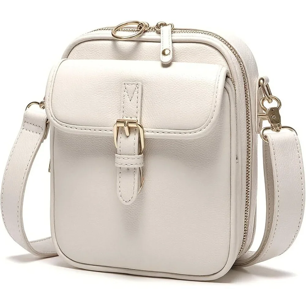 Small Vegan Leather Crossbody Bag for Women Compact Wallet Purse