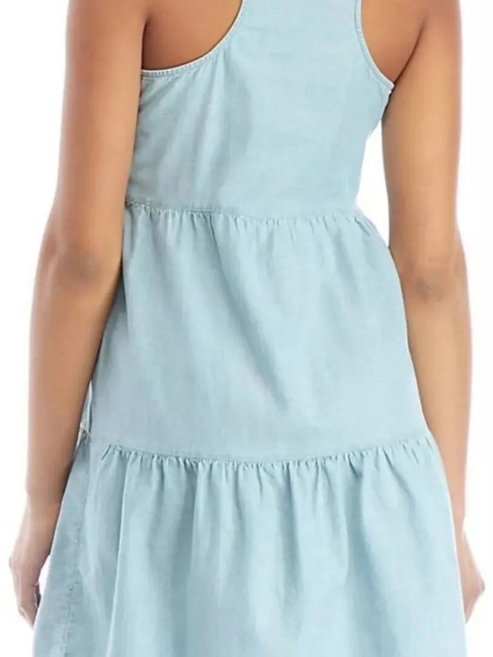 True Craft Juniors Light Wash Denim Tiered Sundress Size XS