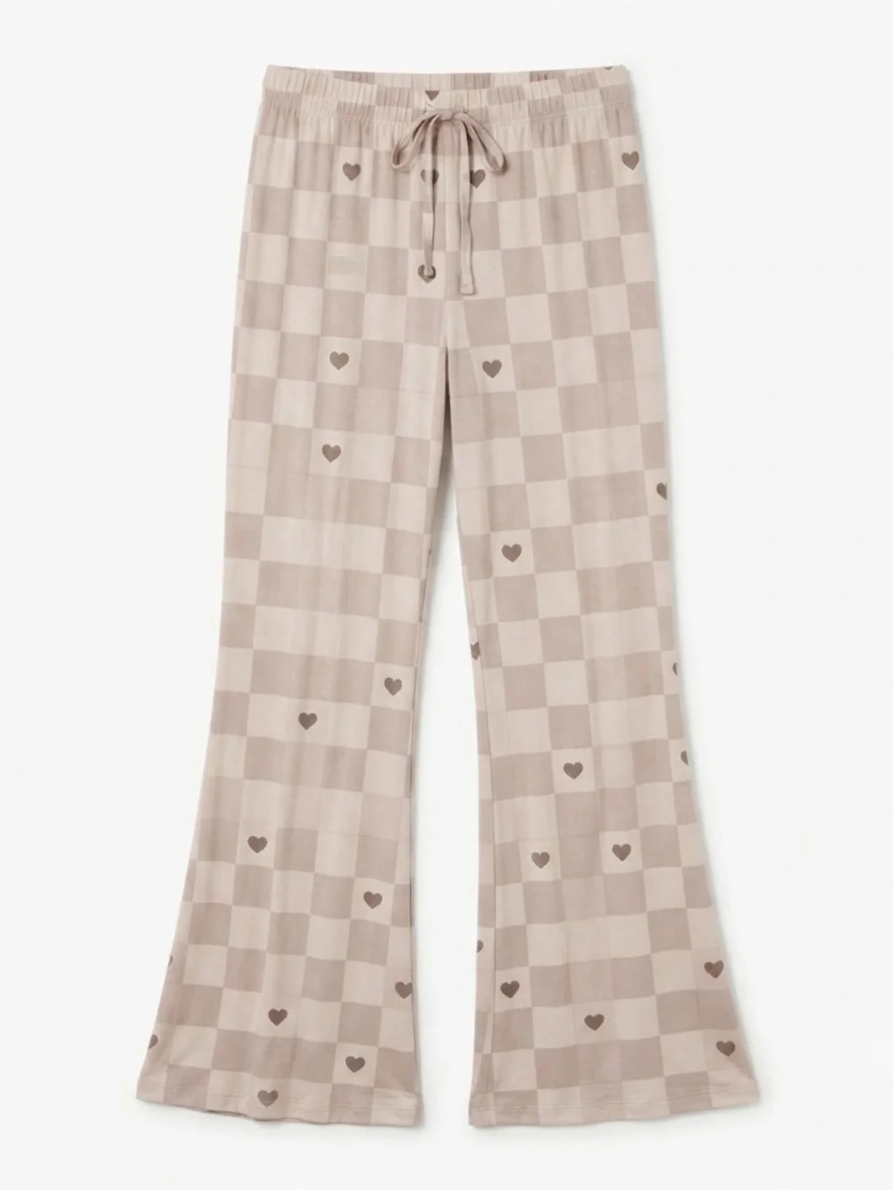 Forever French Bamboo Viscose Heart Checkerboard Lounge Pants - Size M