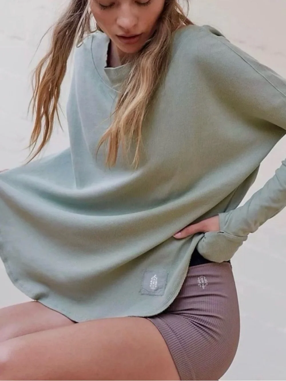 Fp Movement Simply Layer Open Back Top  In Olive Green Size Small Free People
