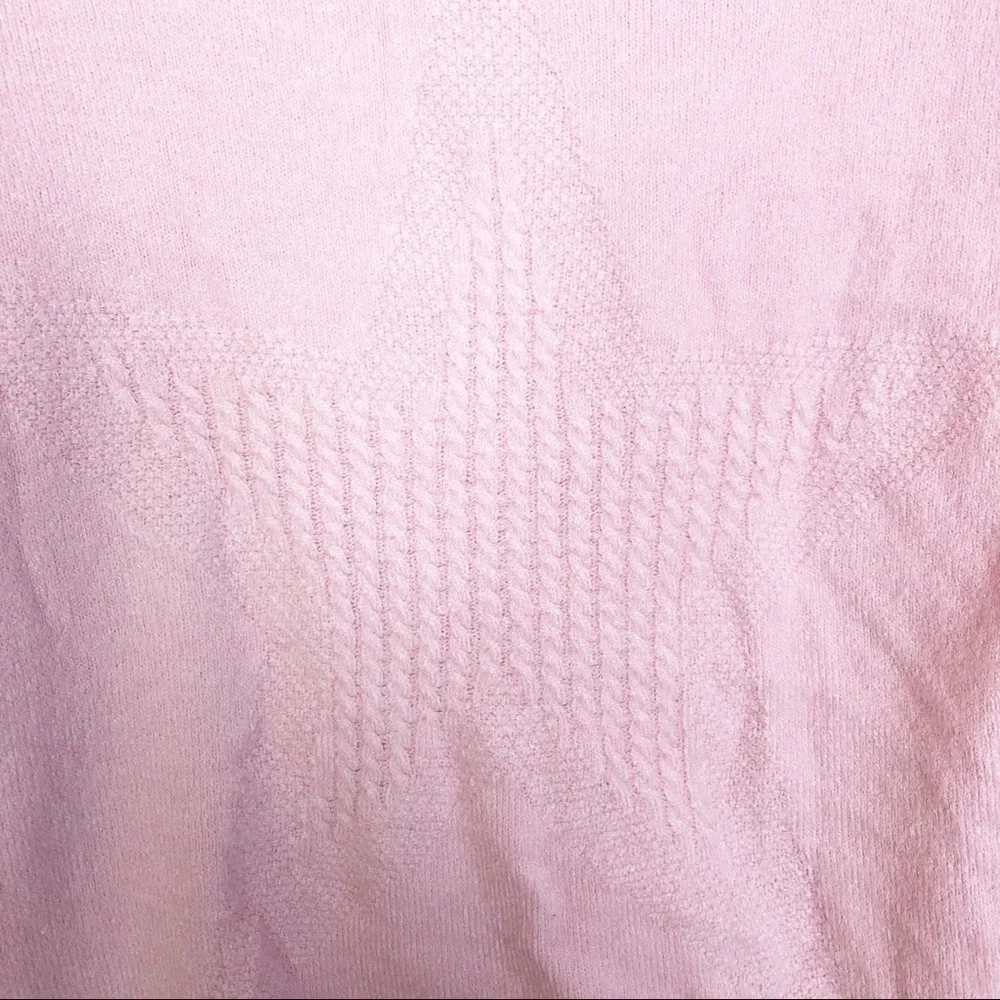 New Wit & Wisdom Cable Knit Star Sweater in Whisper Pink