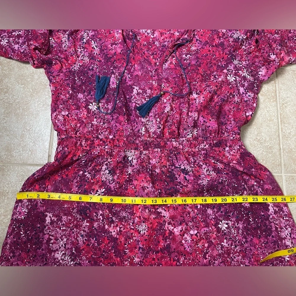 FRYE AND CO Pink Floral Tie Front Sundress, Size XXL
