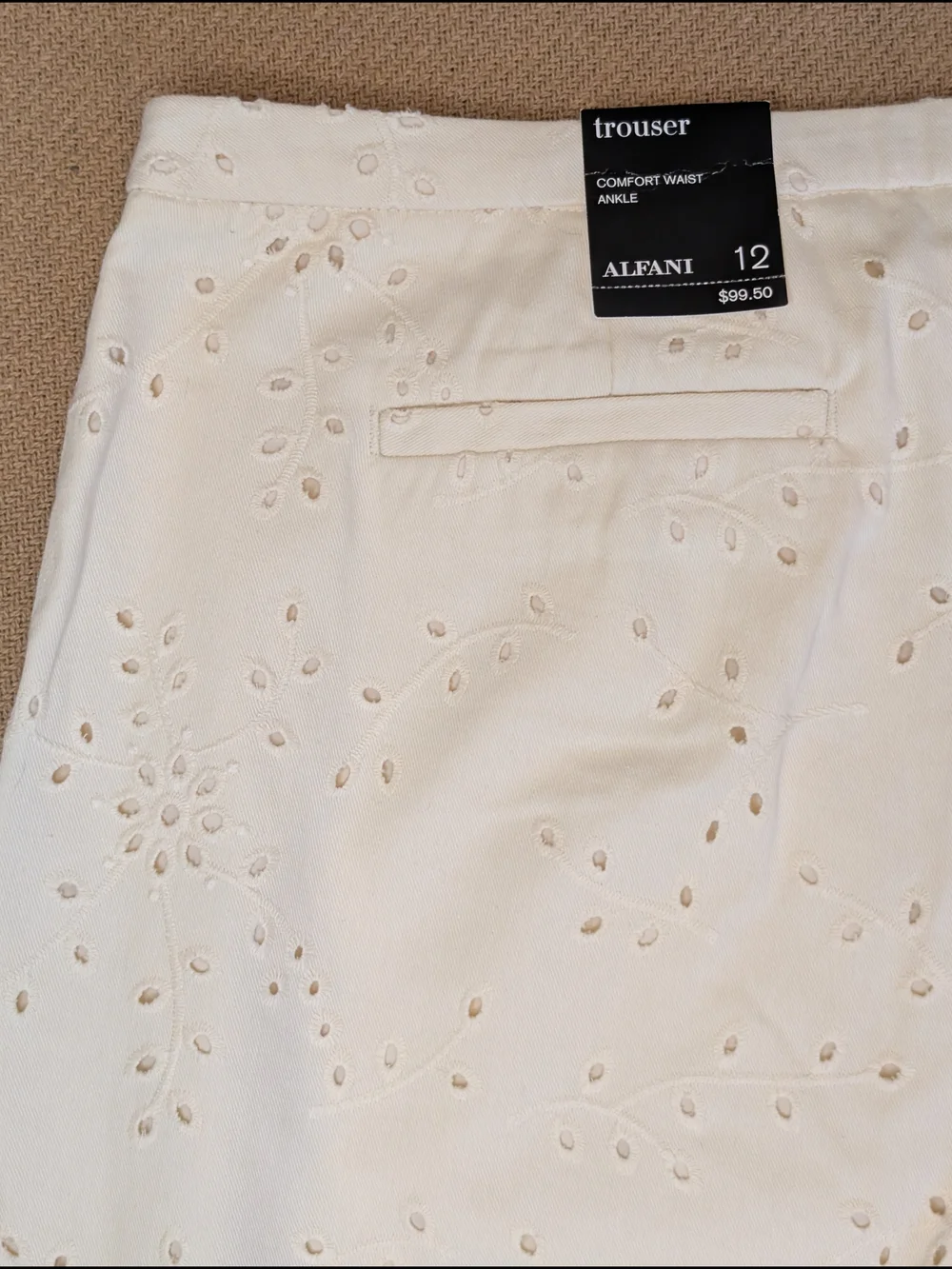 Alfani cream embroidered
