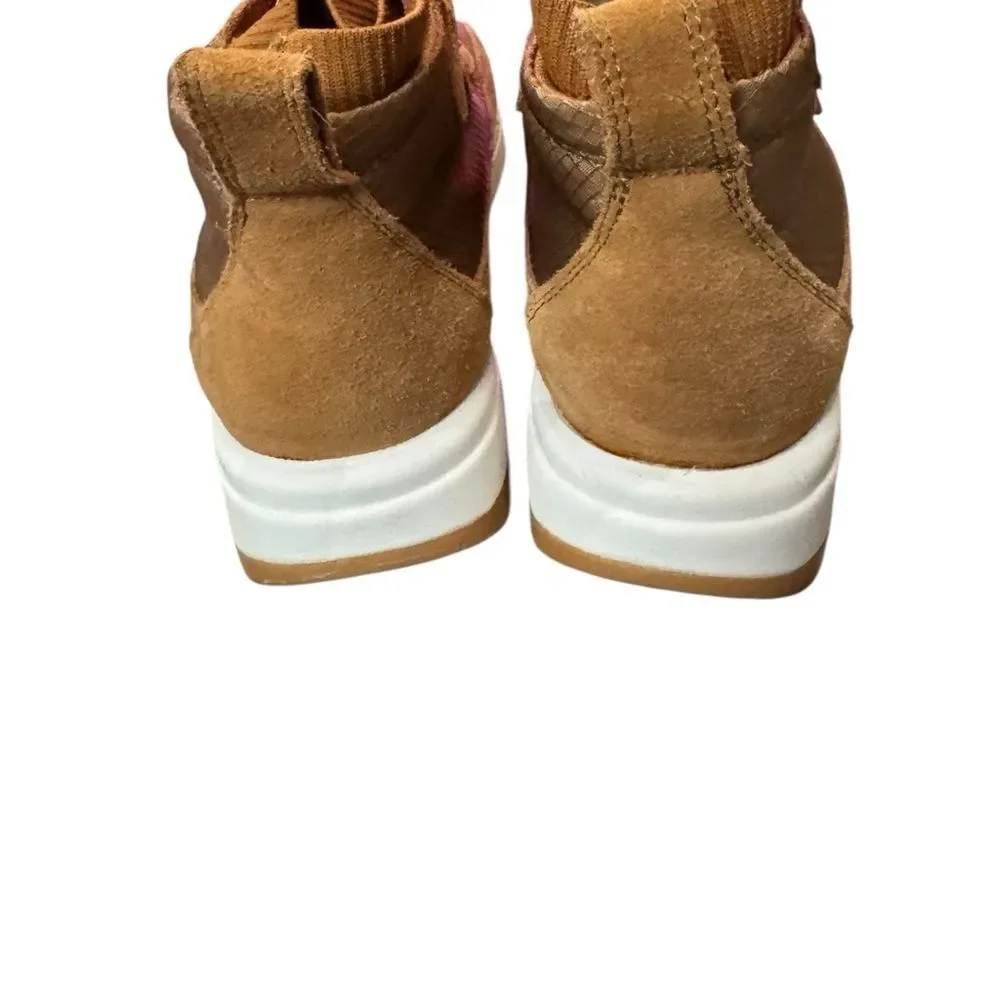 Nurture Response Women's Elias Mixed Platform High-top Tan Sneakers 7.5