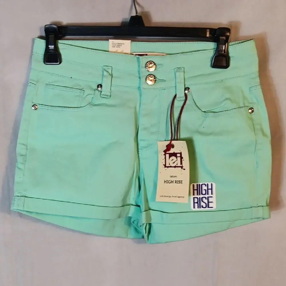 Lei Women's High Rise Mint Denim Shorts