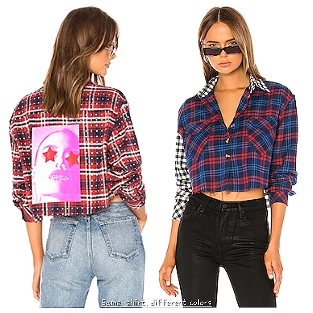 NWT Frankie B Rhinestone Jacket Plaid Flannel LA Streetwear RODEO FESTIVAL Rare