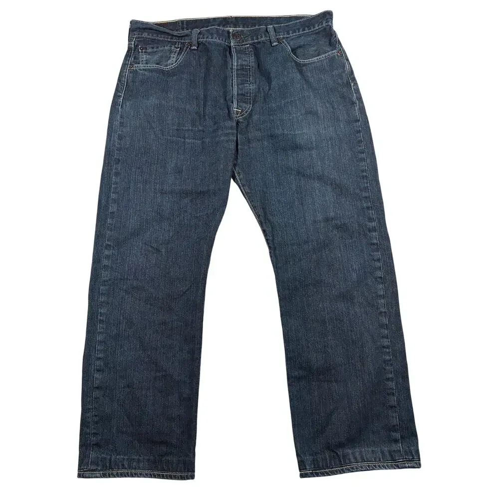 Levi's 501 Jeans Mens 36x 30 Dark Wash Denim Original Straight Fit Button Fly