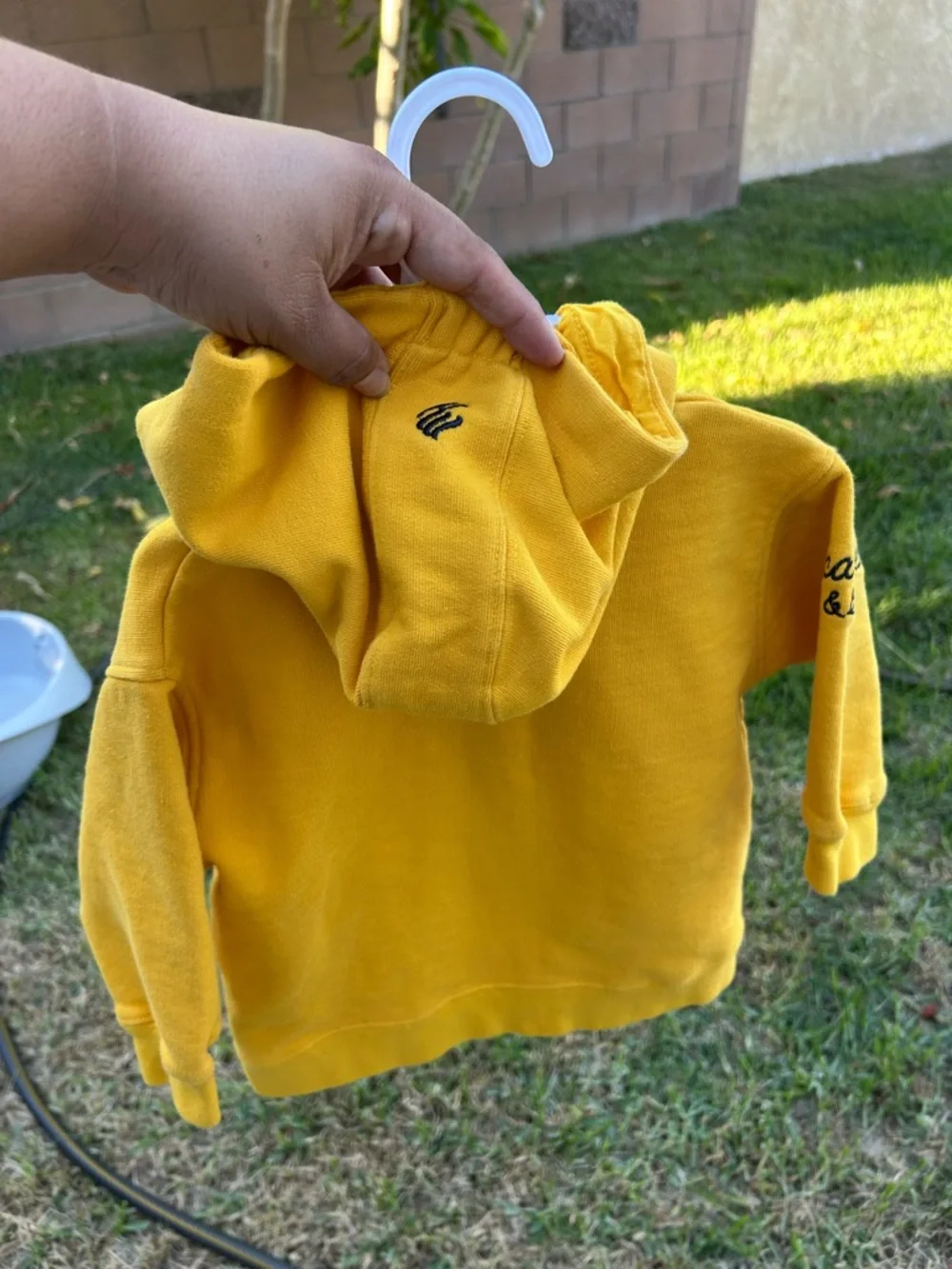 Rocawear Kids Yellow Hooded Zip-Up Sweatshirt with Navy Accents