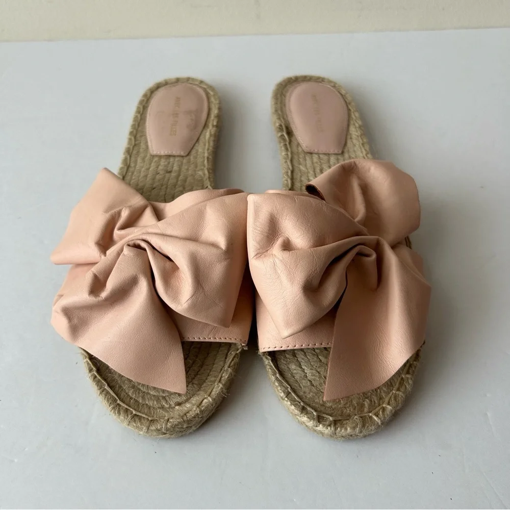 Avec Les Filles Gemma Espadrille Slides Sandal Shoes Pink Pale Peach Flower 10