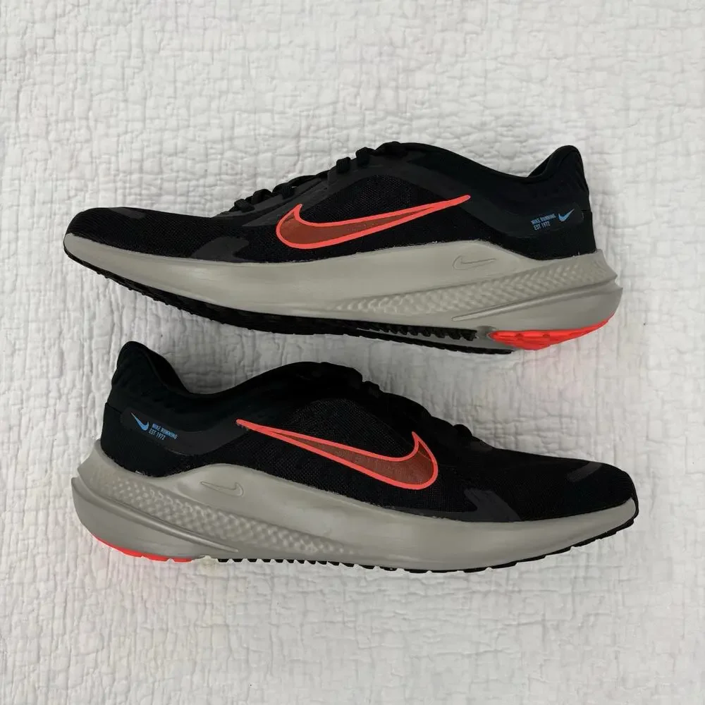 Nike Quest 5 Men’s Size 9.5 Black Bright Crimson Running Shoes