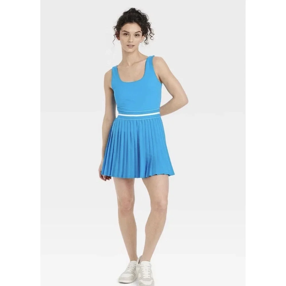 NWT All In Motion™ Women's Pleated Active Dress Blue XL Built In Shorts $35