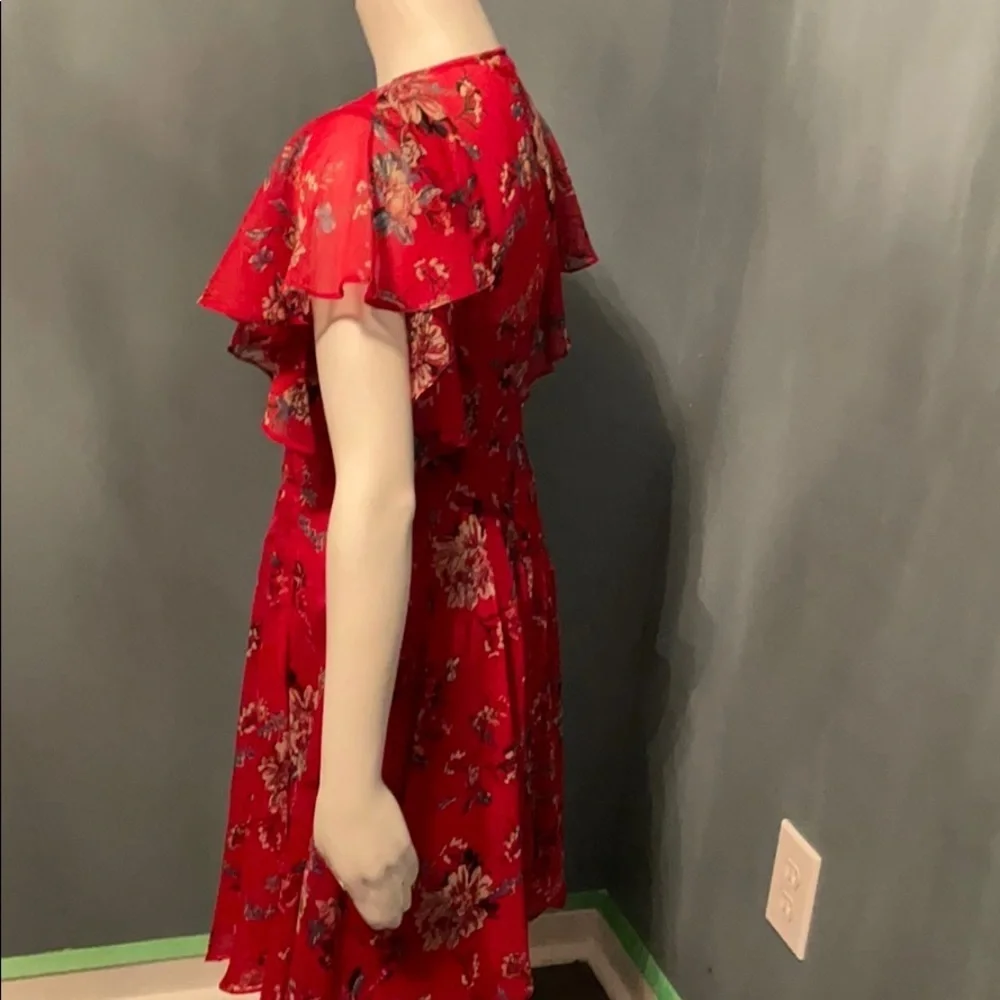 Anthropologie red sheer