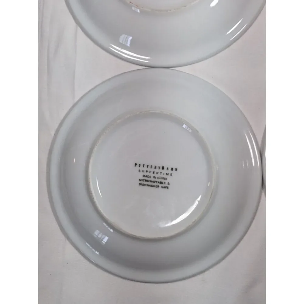 4 Pottery Barn White Plates 8