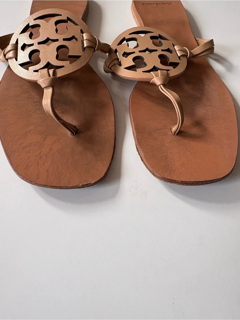 Tory Burch || Miller Sandals Square Toe in Makeup Nude Tan Pink 9