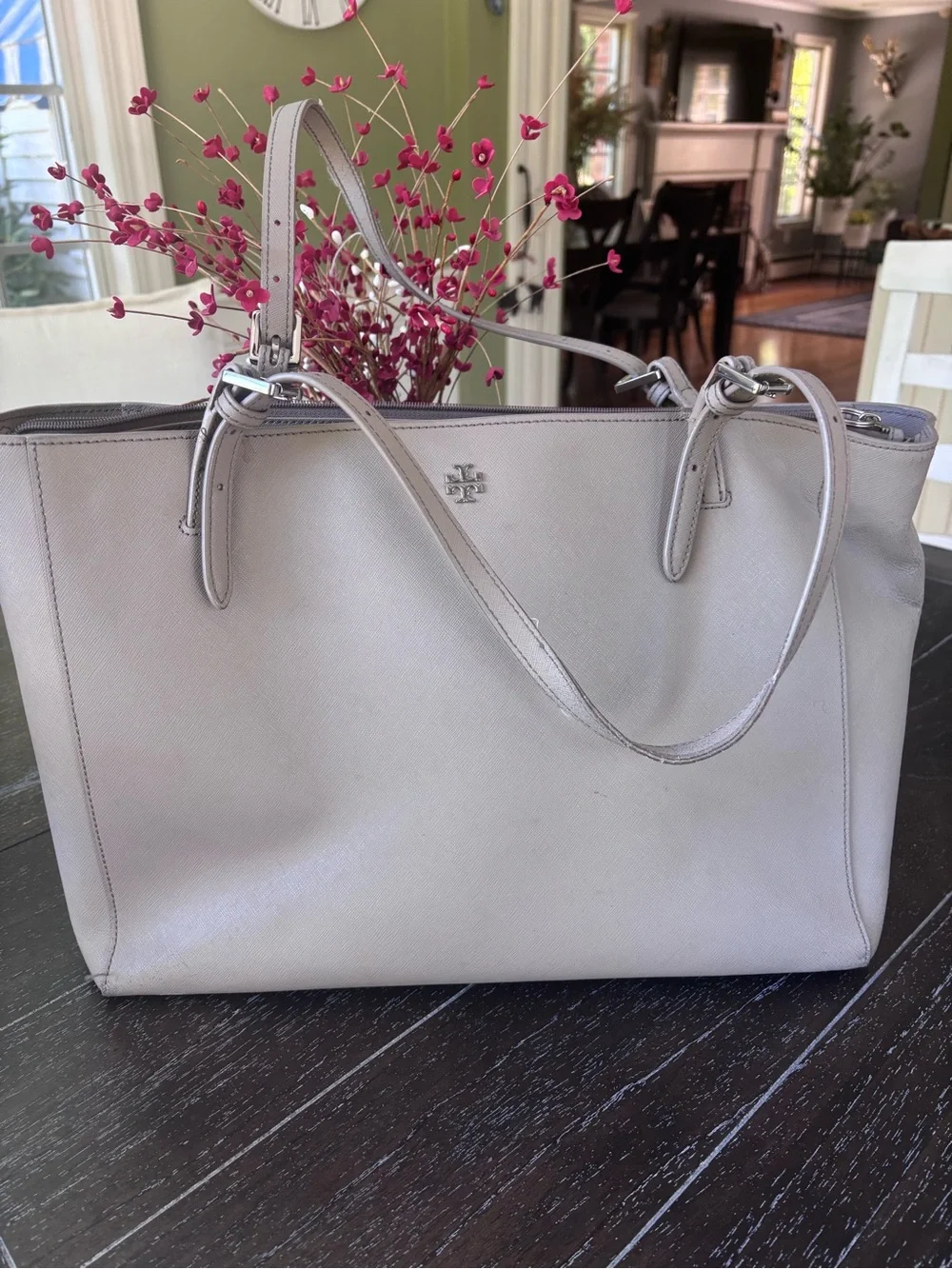 Tory Burch Taupe/Gray Computer bag