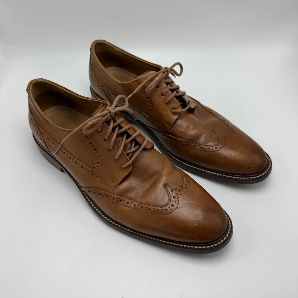 Cole Haan Warren Wingtip Oxford Dress Shoes Men’s Size 10 Brown Leather Classic