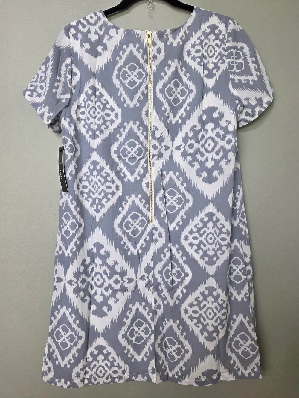Lulus Give Me a Print Slate Grey Geometric Print Shift Dress - Large - NWT!
