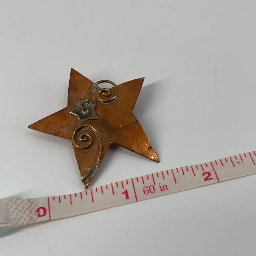 Vintage copper Metal star pin