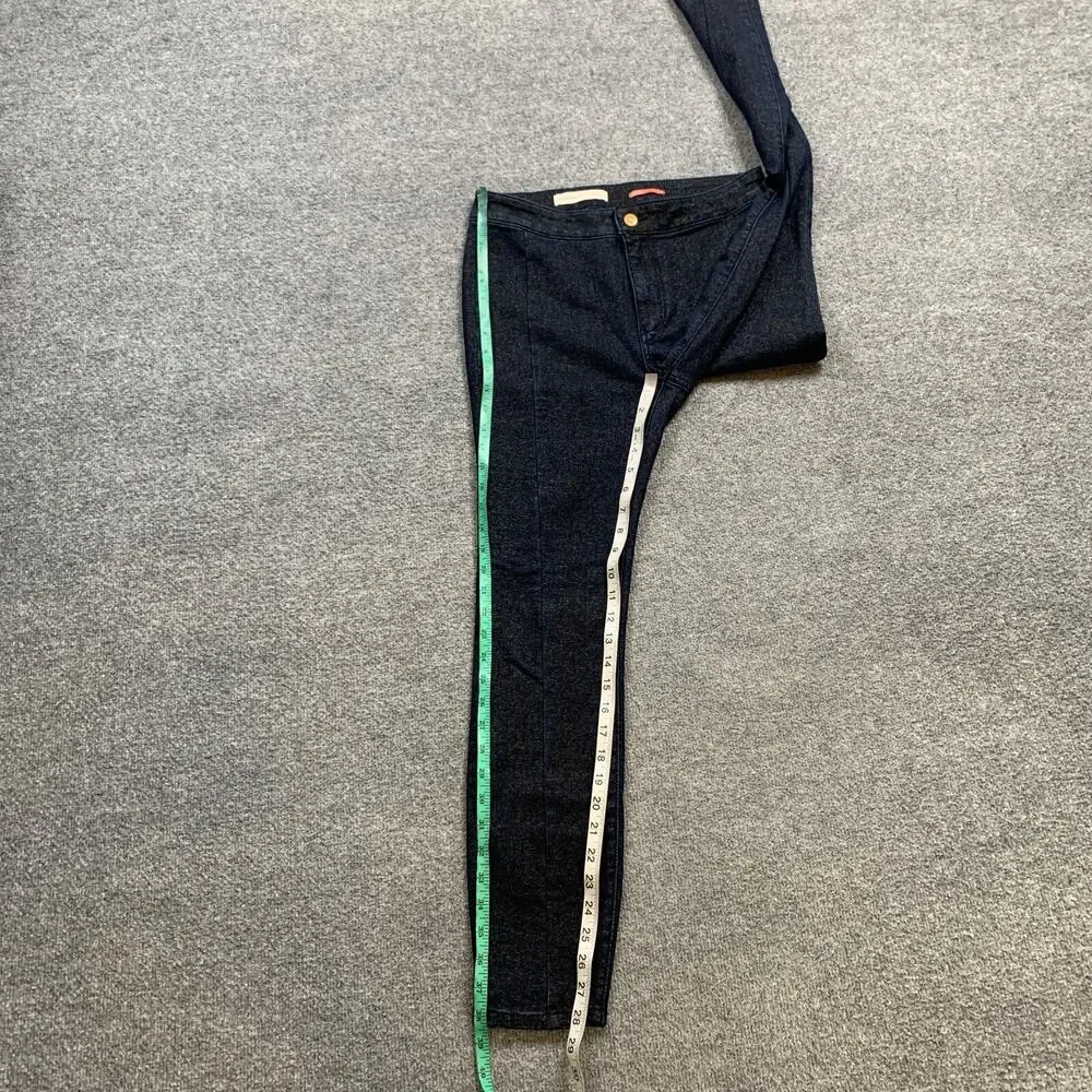 Pilcro Leggings Womens 28 Dark Denim High Rise Shimmer Zip Fly Stretch Jeggings