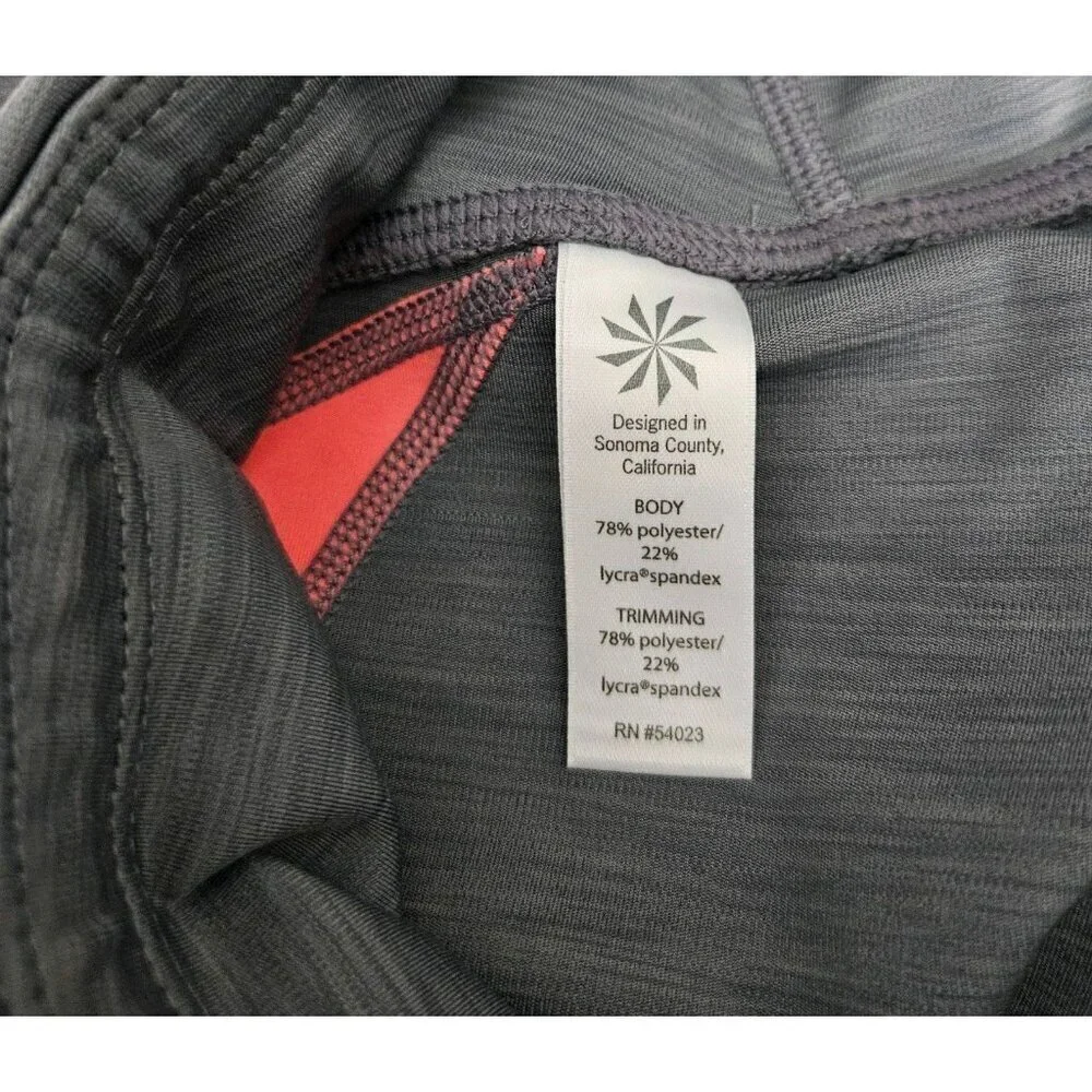 Athleta Womens Sz S Sonar Capri Leggings Gray Coral White Colorblock