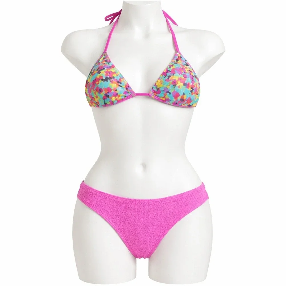 Thakoon‎ for Target Pink Abstract Floral Triangle Bikini Set Small