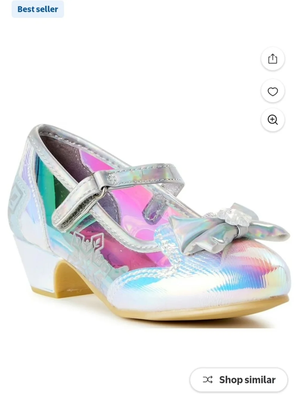 Disney Frozen Iridescent Holographic Dress Shoe with Bow 🩵