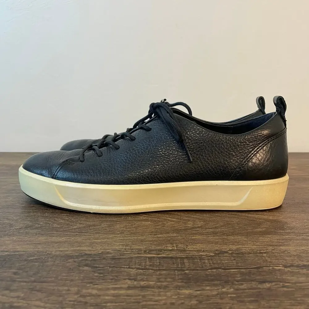 ECCO Soft 7 Sneakers Womens EU 38 US 7 7.5 Black Leather Comfort Walking