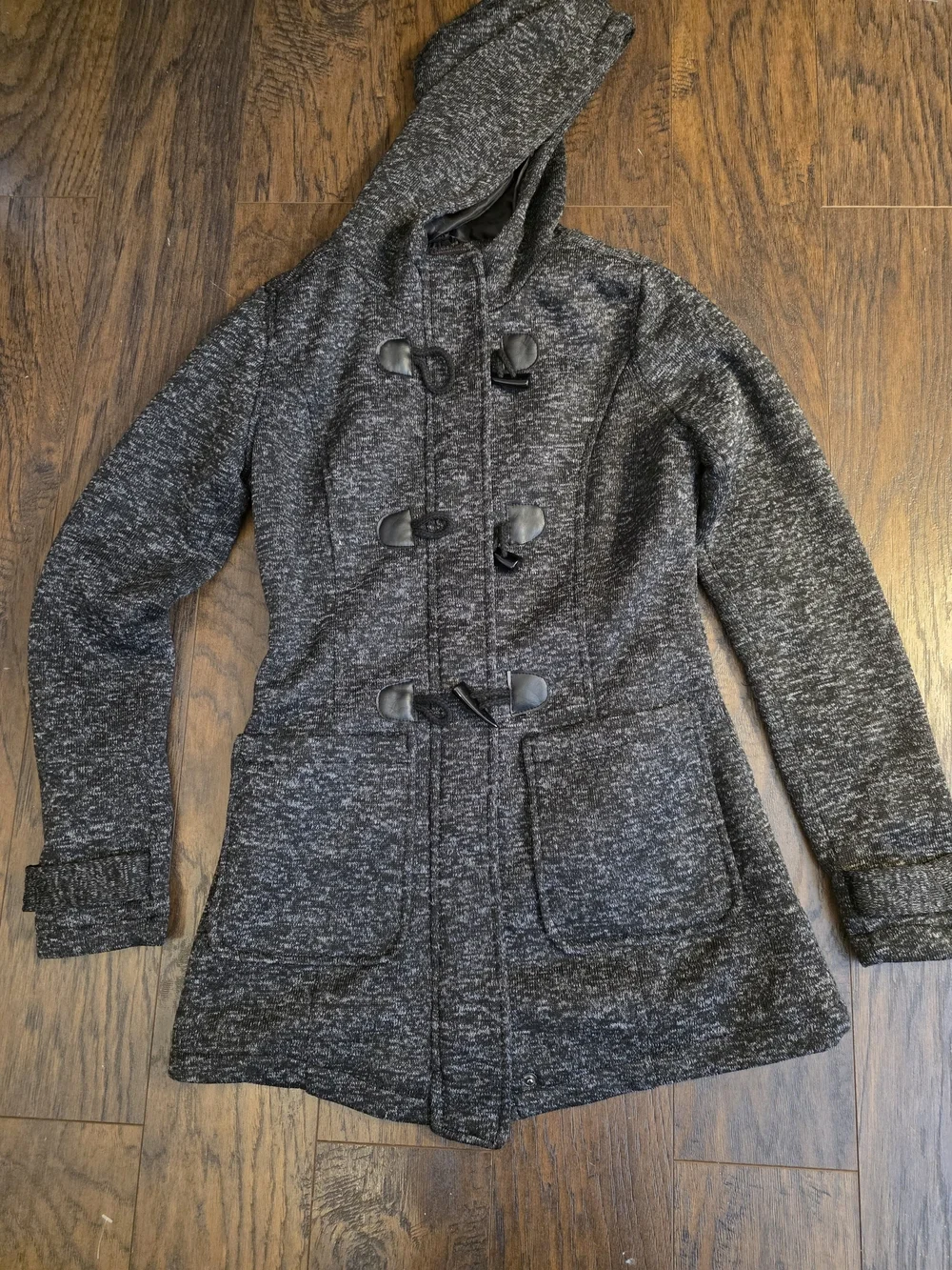 Yoki Women's Hooded Toggle Coat - Charcoal