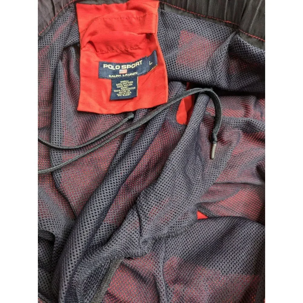 VTG Polo Sport Ralph Lauren L Large Swimwear Trunks Red Bathing Suit Mesh‎ Lined