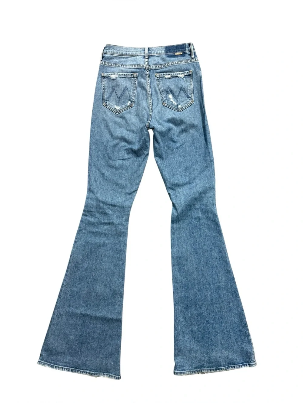 Mother Superior The Super Cruiser Jeans On Holy Ground Wash Flare Distress Sz 26