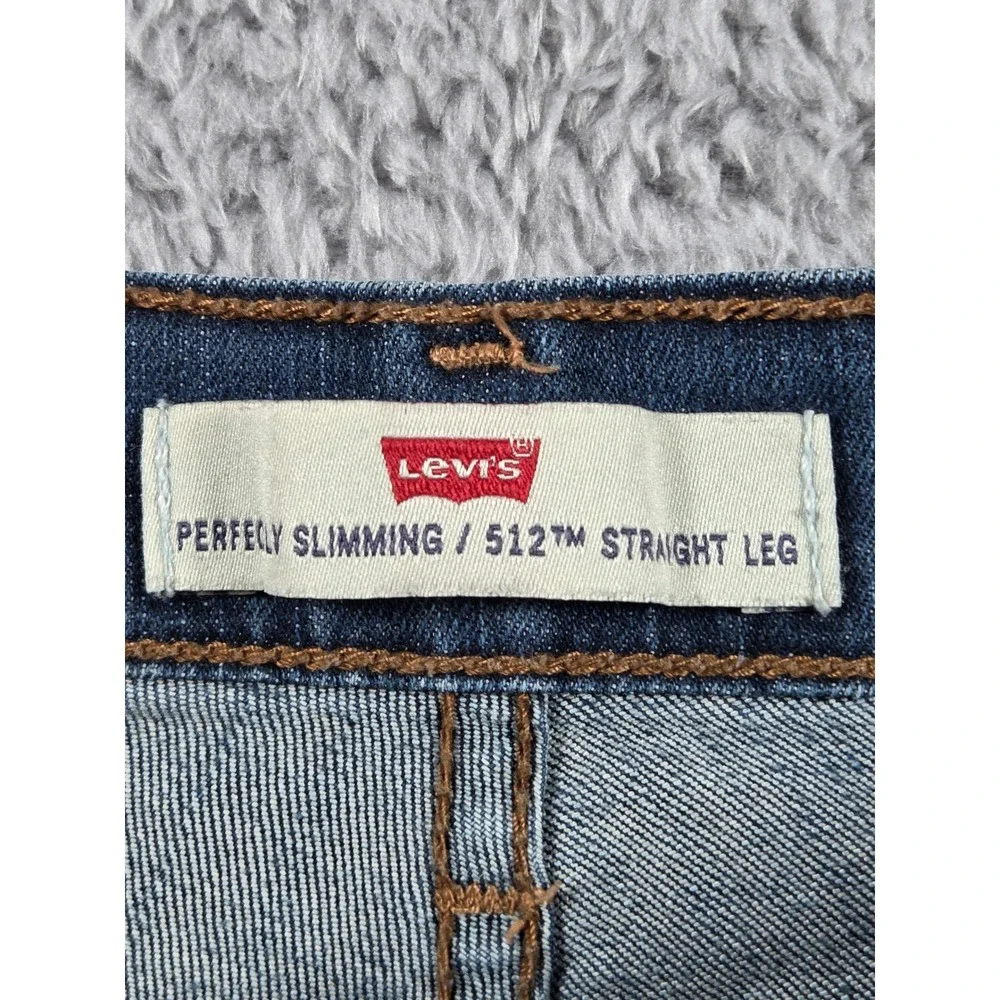Levi's 512 Perfectly Slimming Jeans 16M Blue Womens Straight Leg Stretch Medium