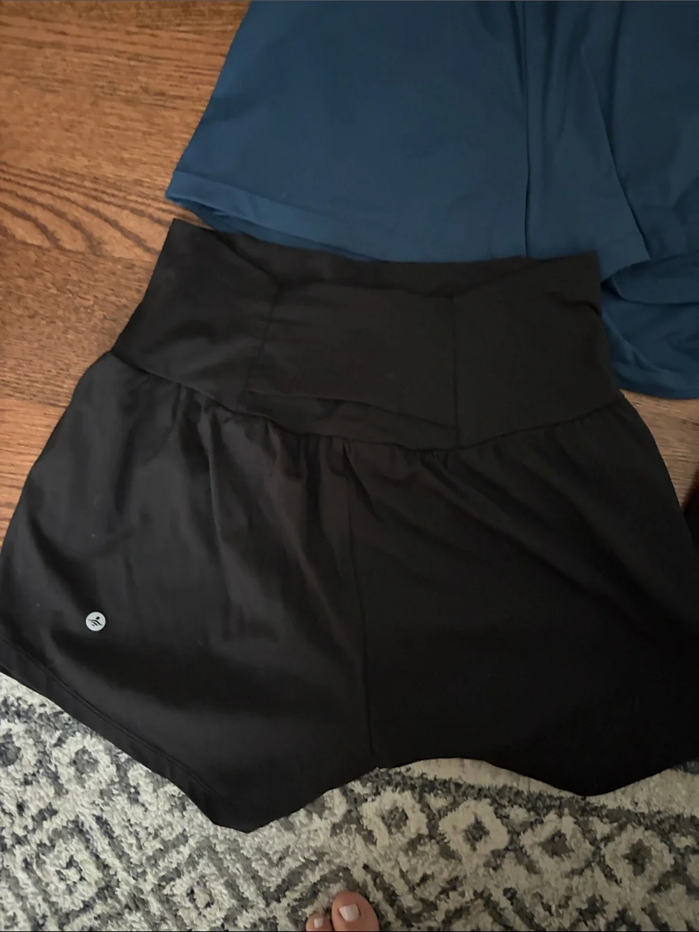 Set of 4 High-Waist Halara Athletic Shorts in Black (2), Blue, White