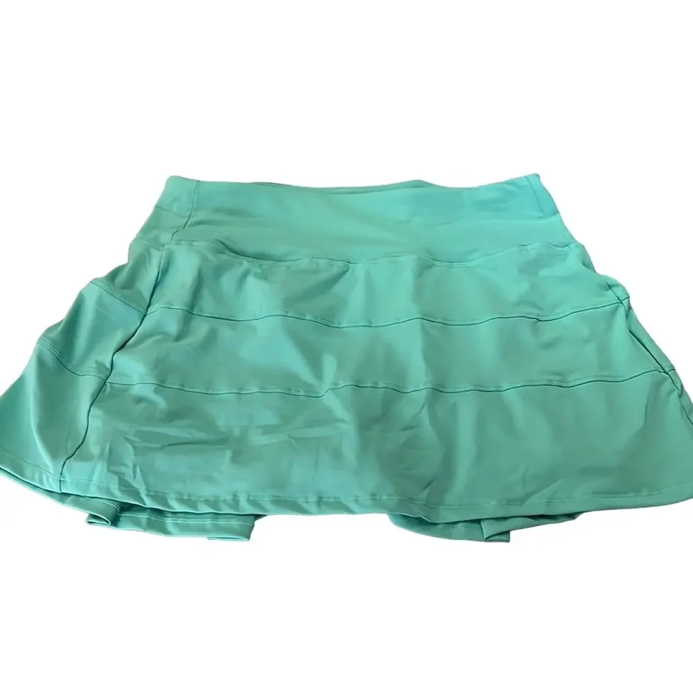 Husnainna Mint Green Slinky Knit Tennis Golf Skort Woman Size 10 Sporty