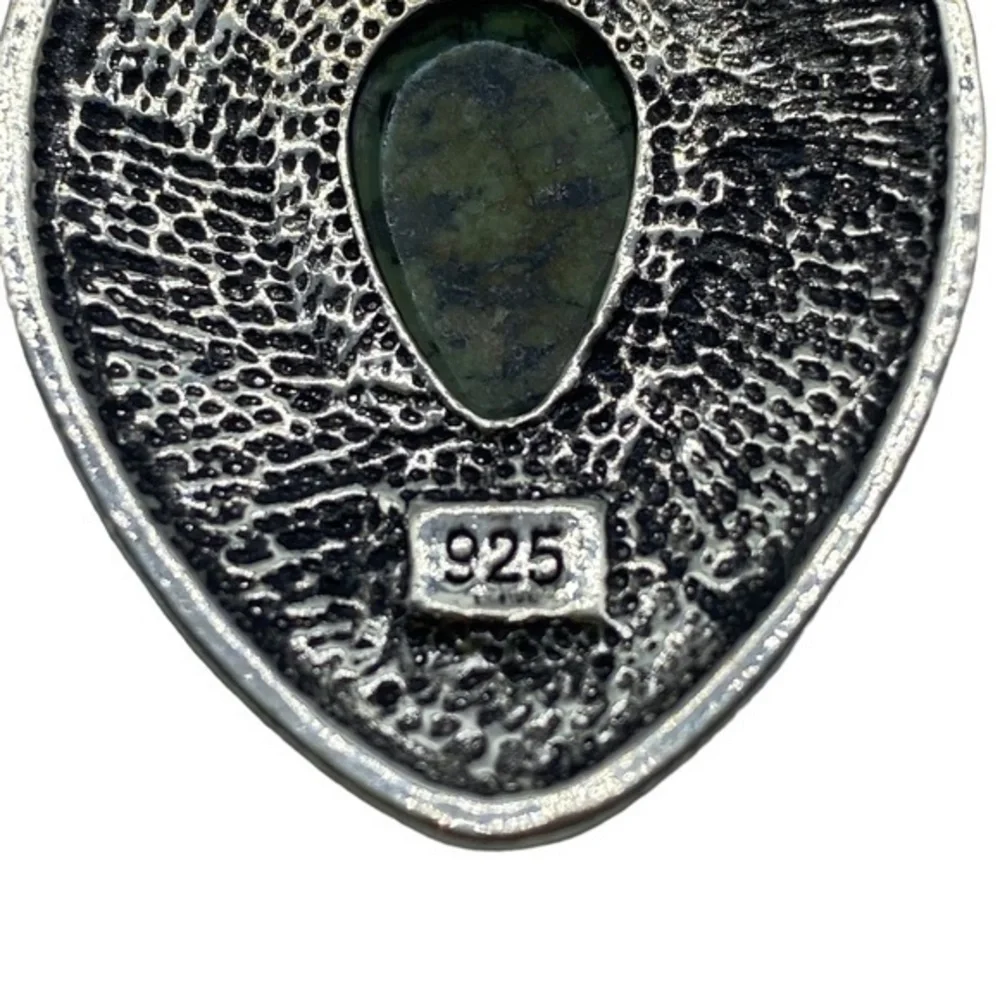 African Turquoise Gemstone Sterling Silver 925 Pendant 2.75in