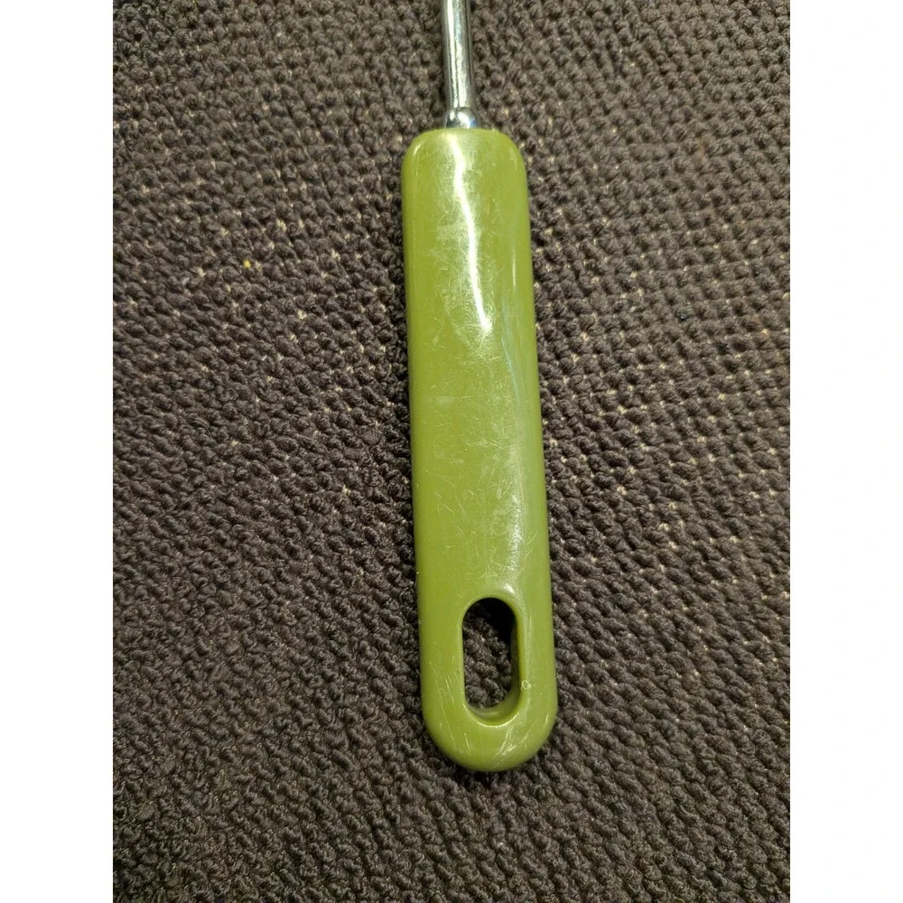 Vintage Avocado Green Slotted Spatula Turner 1970s Retro Kitchen Tool