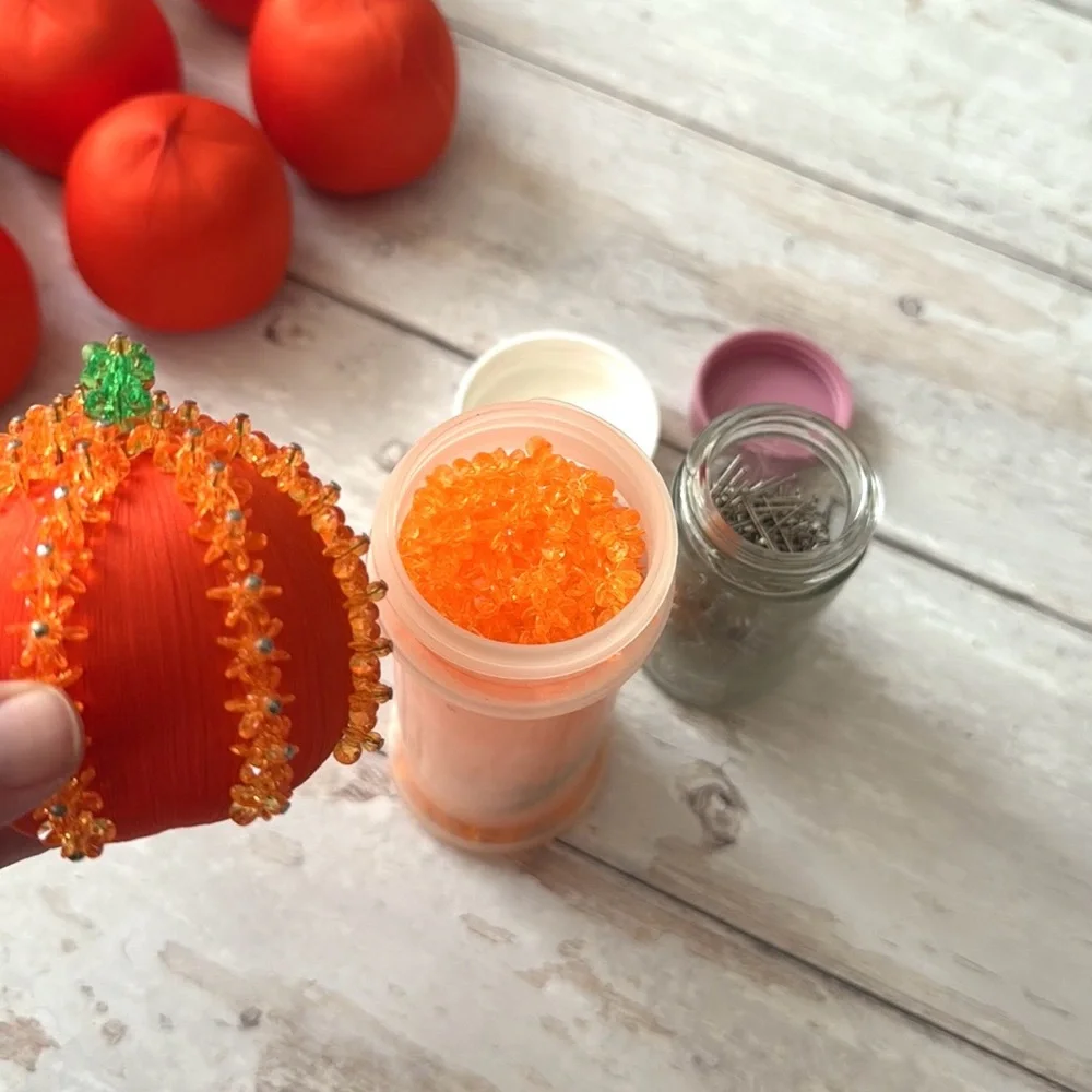 Halloween beaded pumpkins