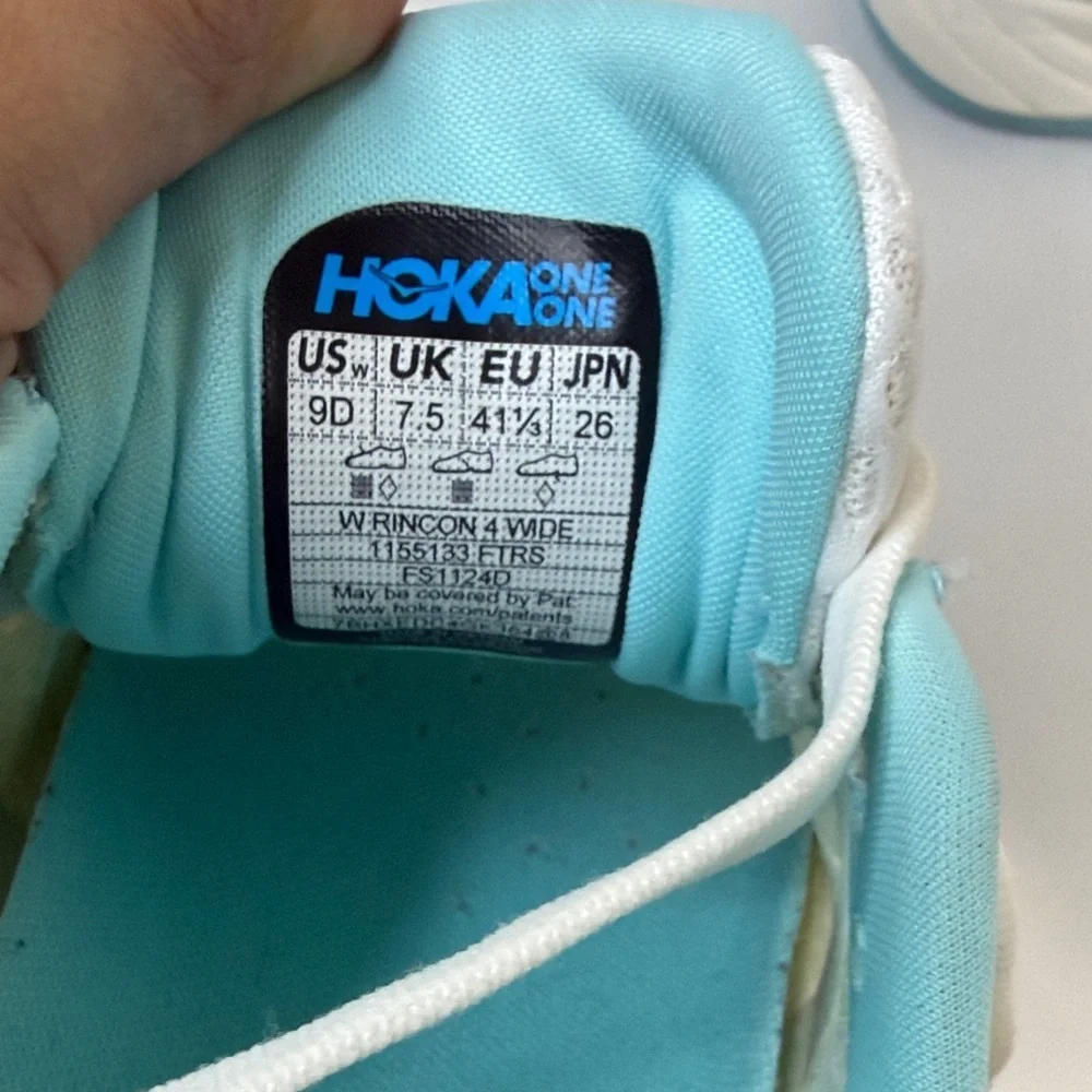 Hoka Rincon 4 Women's White and Blue Athletic Shoes