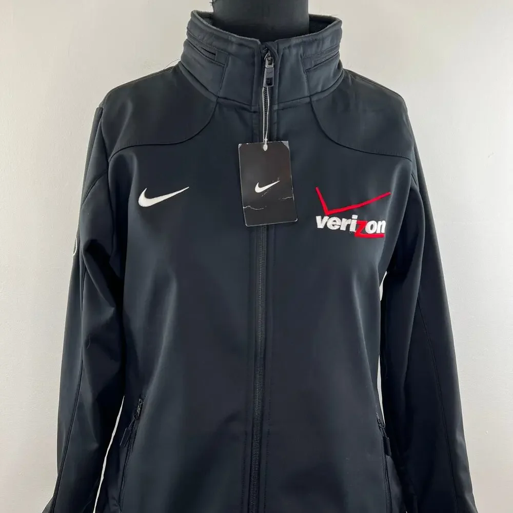NIKE Women's Black Front Zip Verizon NY JETS Ambassador Jacket Size M NEW
