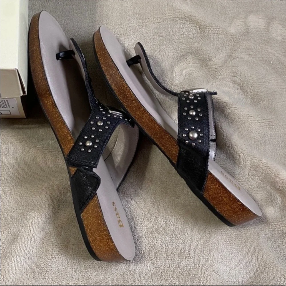 Bass Jolynn Black‎ Embellished Leather Sandals