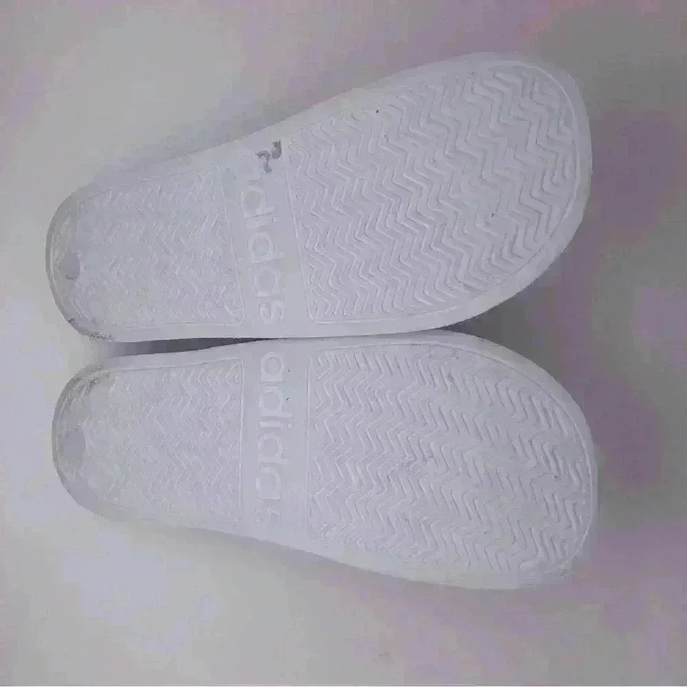 Adidas Pink & White Slides Sz 6