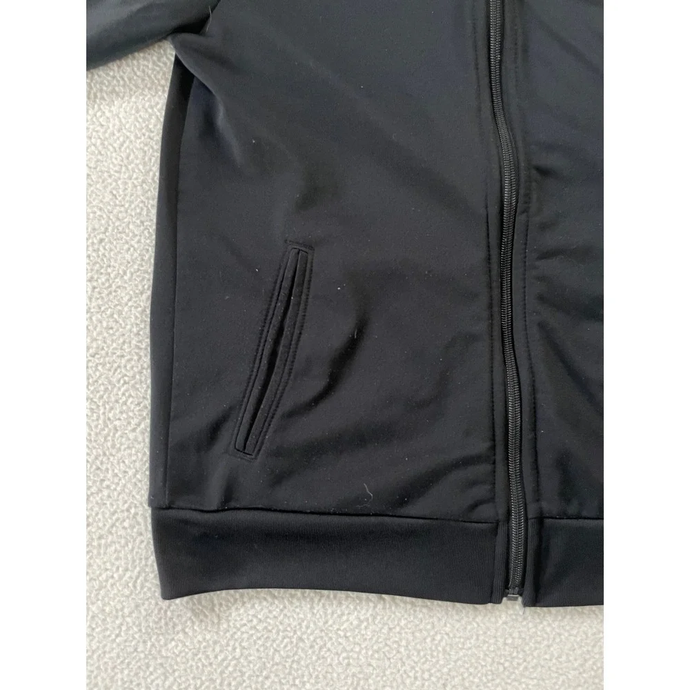Jordan Boys Large Track Jacket Black Red Jumpman Tape Logo Full Zip Bomber