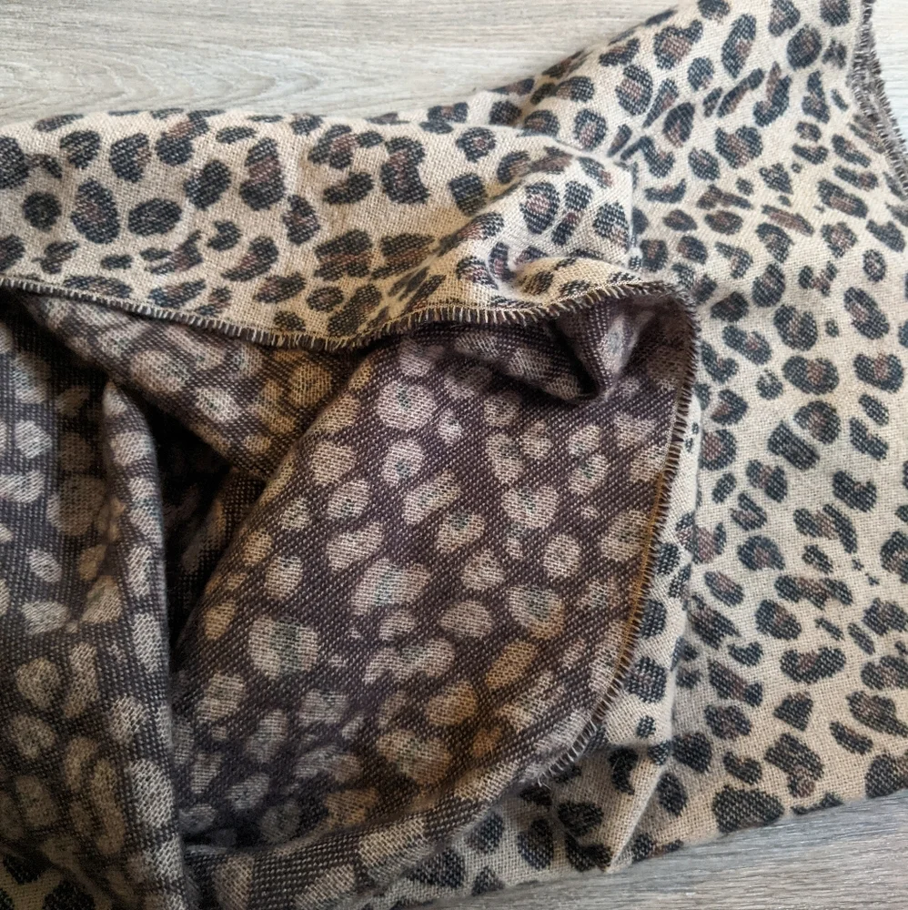 NWT BP. Leopard Camel Pattern Soft Blanket Infinity Scarf